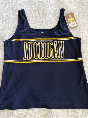 Rivalry Threads Michigan Navy Tank with Yellow Trim